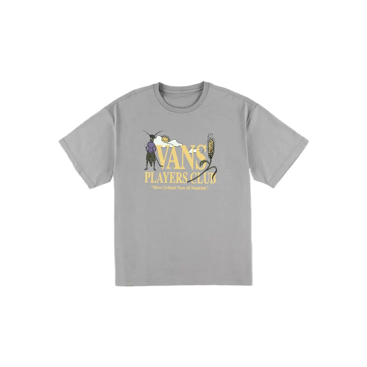 Vans T-Shirts Unisex Frost Gray Crew Neck Thin Straight Fit