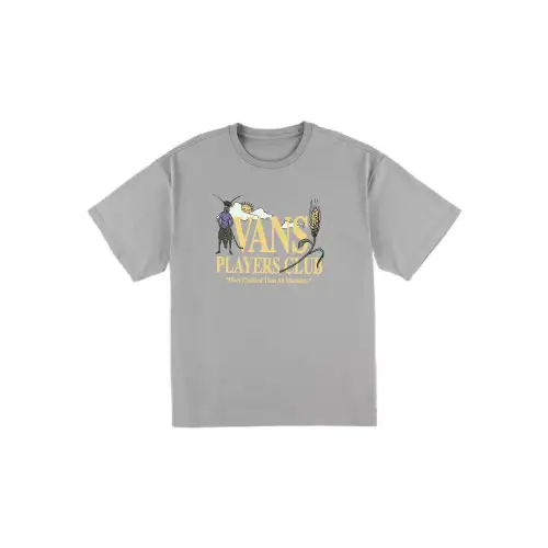 Vans T Shirts Unisex Frost Gray Crew Neck Thin Straight Fit