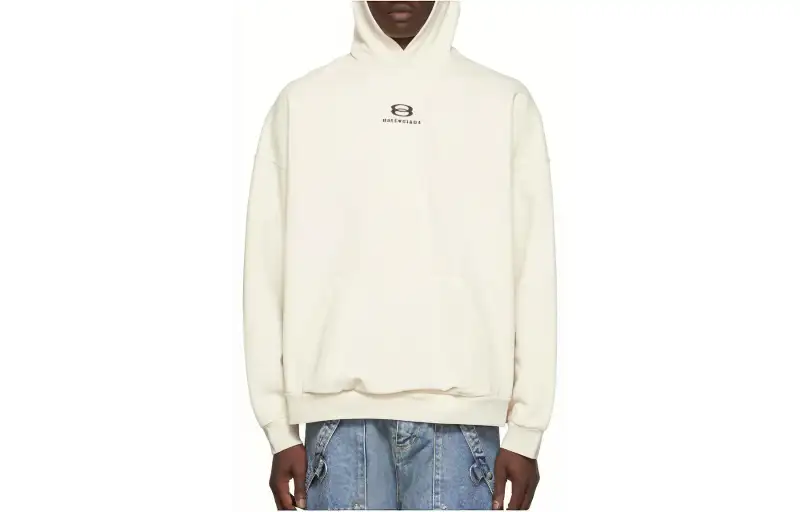 Balenciaga Sweatshirts Men's White Hooded Moderate