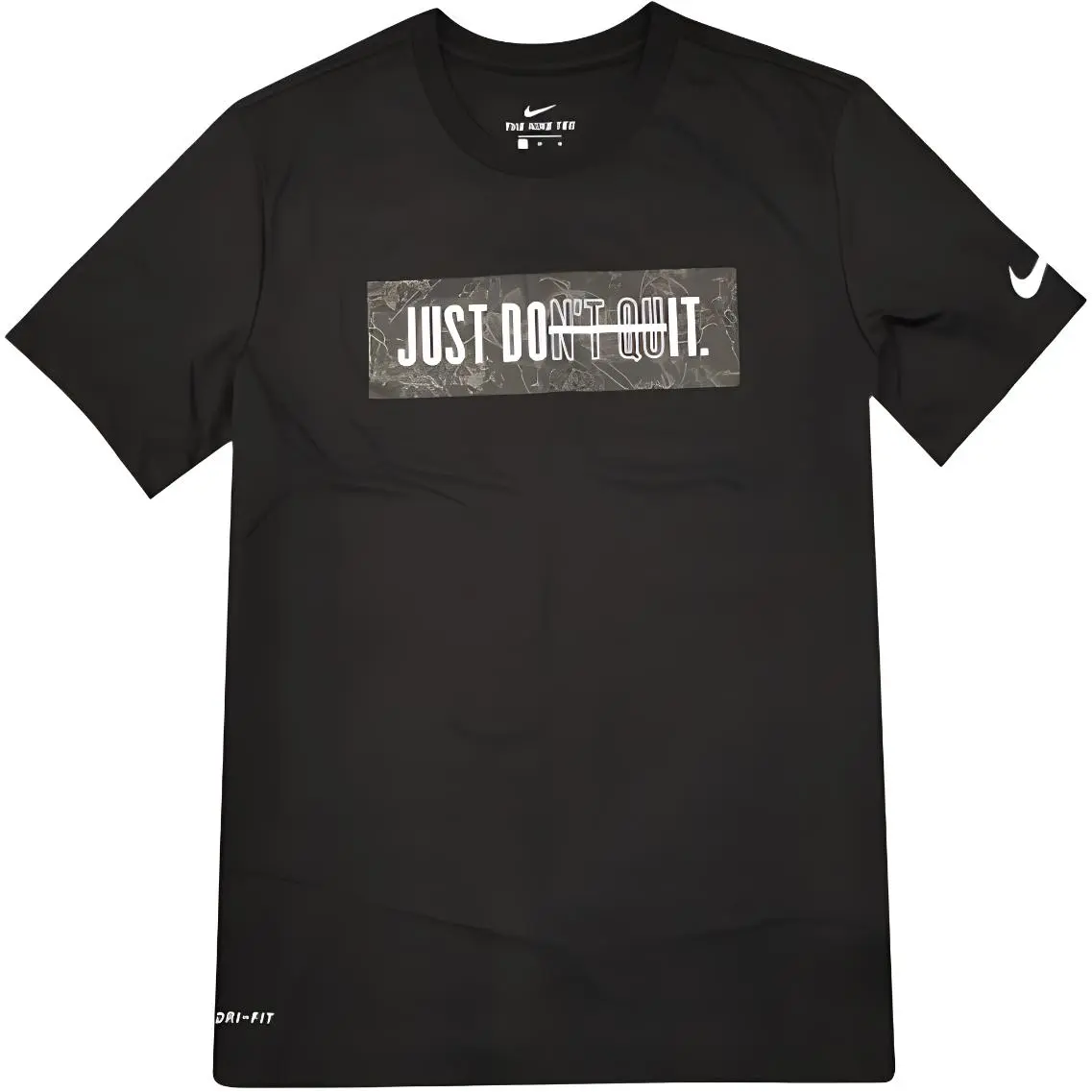 Nike T-Shirts Men's Black Crew Neck Moderate Straight Fit