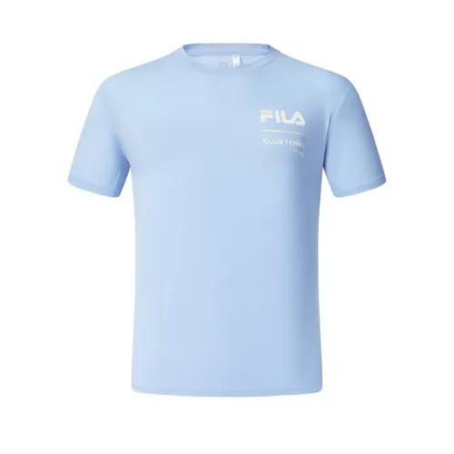 FILA T Shirts Men's Bell Blue Crew Neck Moderate Straight Fit