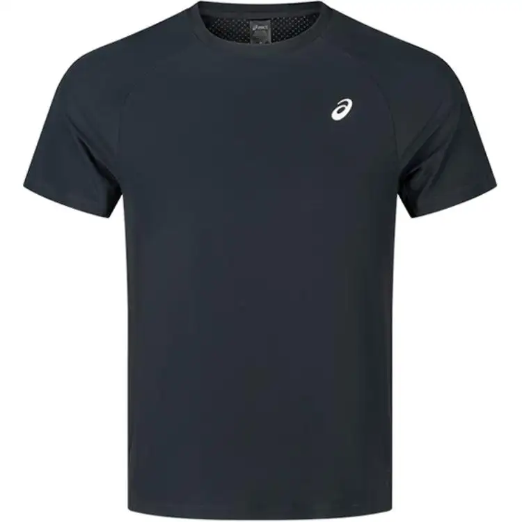 ASICS T Shirts Men's Black Crew Neck Moderate Straight Fit