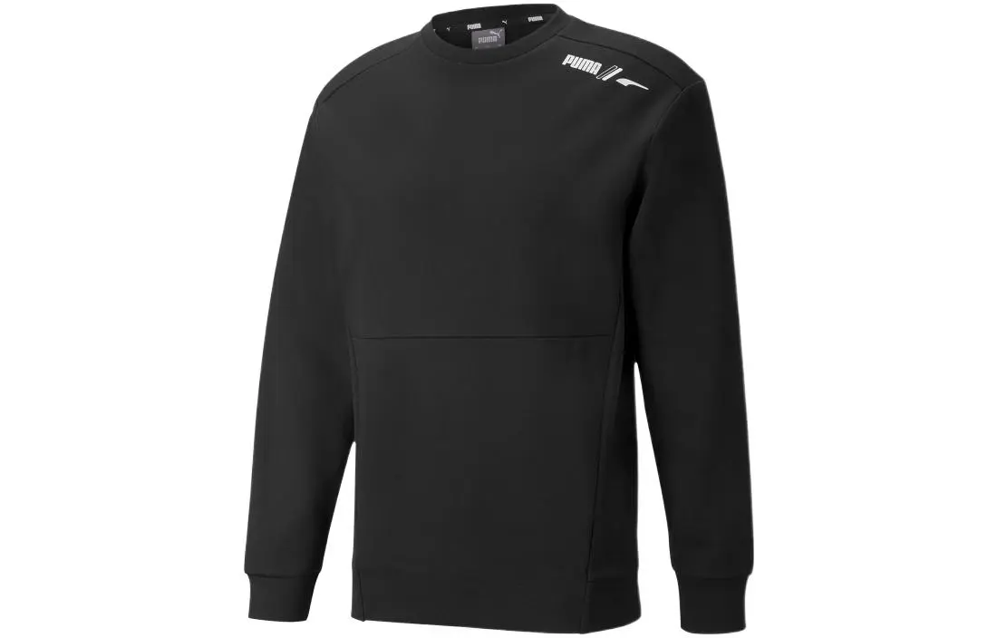 PUMA Sweatshirts Men's Black Crew Neck Moderate Regular
