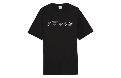 PUMA GRAPHICS Athletes T Shirt Unisex Black