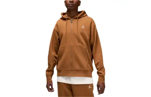 Jordan ESSENTIALS Sweatshirts Men's Light UK Tan Hooded Moderate Cardigan