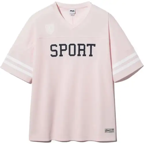 FILA T Shirts Unisex Pink V Neck