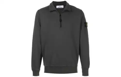 STONE ISLAND Sweatshirts Men's Gray Lapel Moderate Cardigan