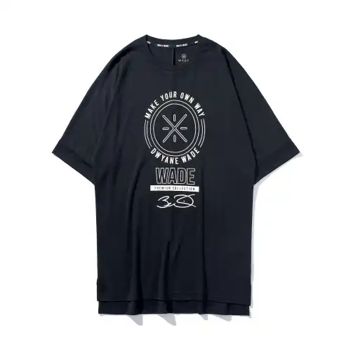 Li Ning T Shirts Men's Black Crew Neck Moderate Straight Fit