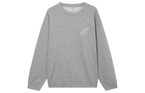 UNIQLO Sweatshirts Unisex Gray Crew Neck Moderate Other