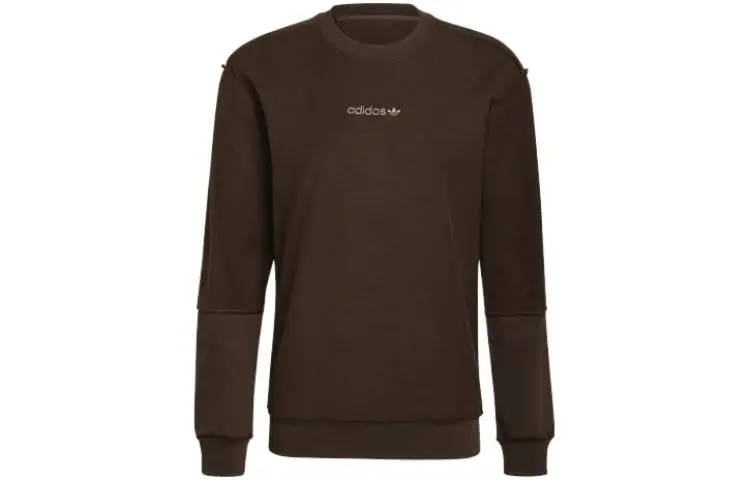 Adidas Originals Sweatshirts Men's Brown Crew Neck Moderate Straight Fit