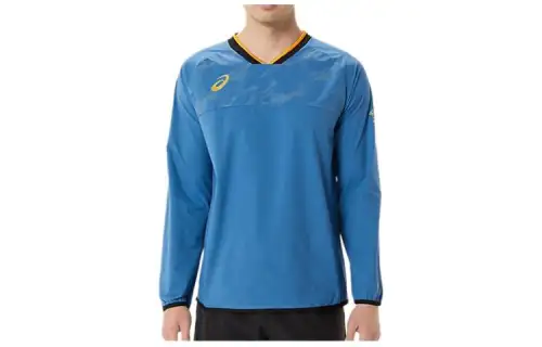 ASICS Sweatshirts Men's Blue V Neck Moderate Other