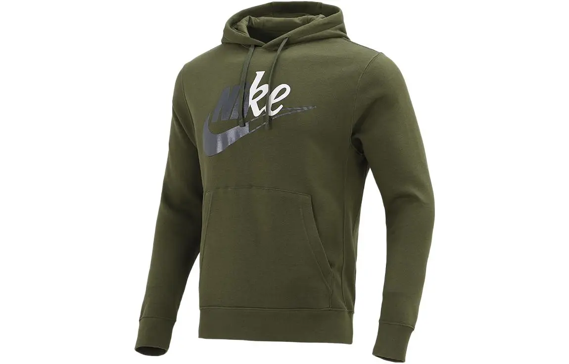 Nike Sweatshirts Men's Green Hooded Moderate