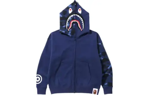 A Bathing Ape Color Camo Giant Shark Loose Fit Full Zip Hoodie