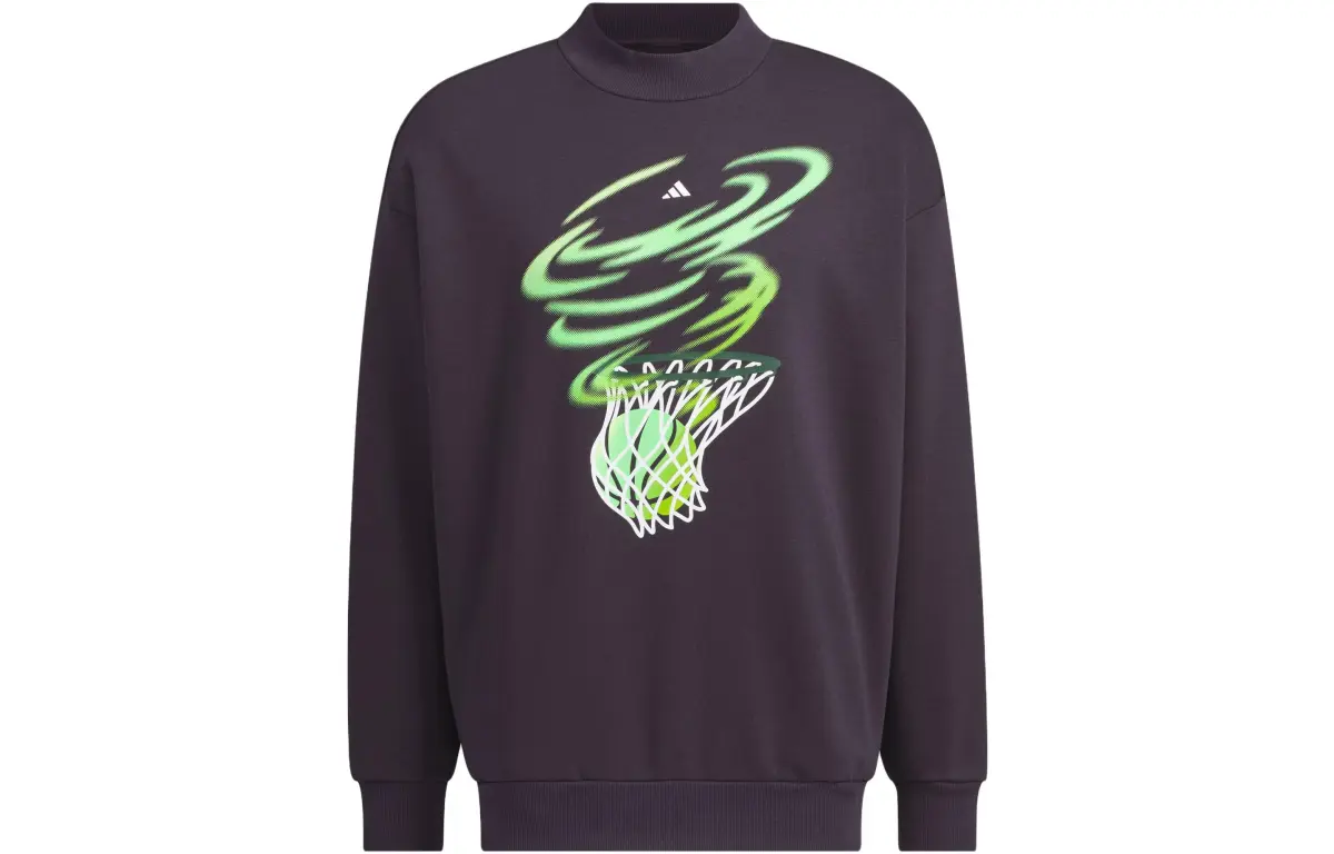Adidas Basketball Crew Sweatshirt Unisex Black Gray
