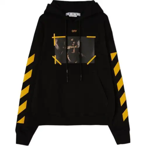 OFF-WHITE Caravaggio-print cotton hoodie