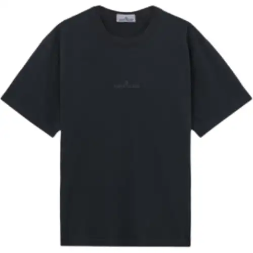 STONE ISLAND Logo embroidered Cotton T shirt