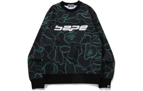 Bape Text Code Camo Crewneck