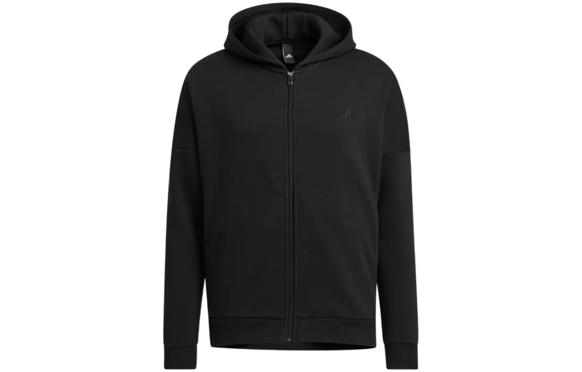 Adidas Sweatshirts Men's Black Hooded Moderate Cardigan