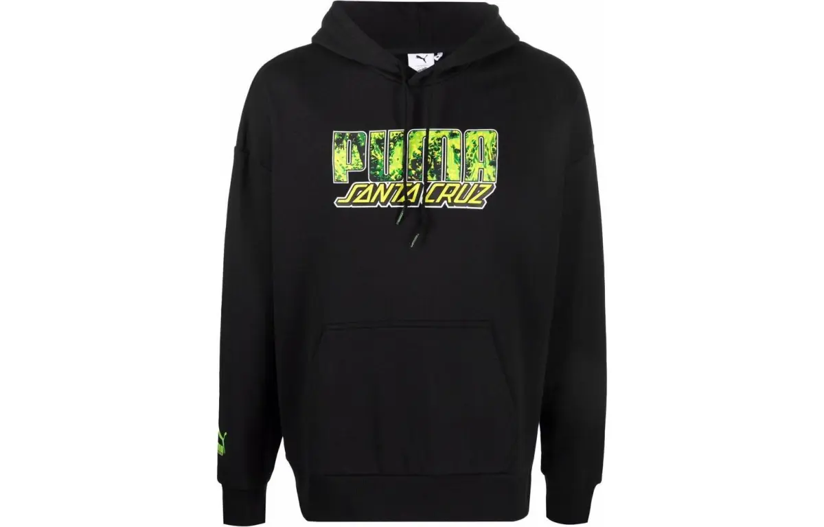 PUMA Santa Sweatshirts Men's Black Hooded Moderate Regular