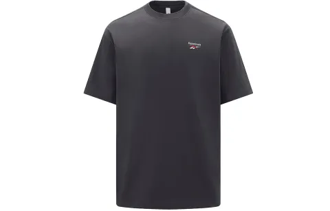 Reebok T-Shirts Unisex Black Crew Neck Moderate Straight Fit