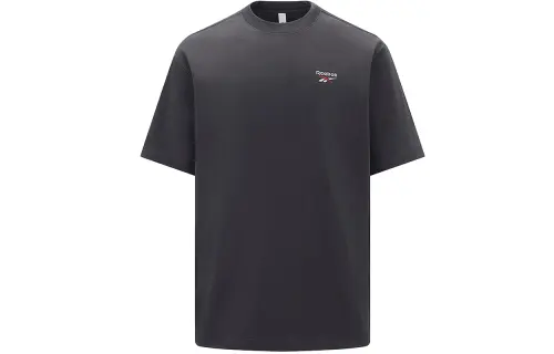 Reebok T Shirts Unisex Black Crew Neck Moderate Straight Fit