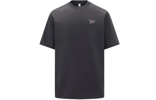 Reebok T Shirts Unisex Black Crew Neck Moderate Straight Fit