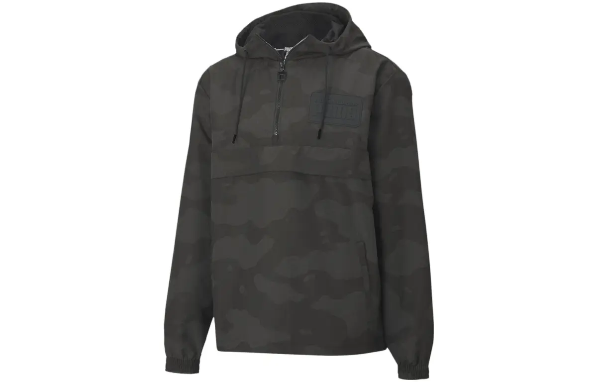 PUMA Sweatshirts Men's Black Hooded Moderate Straight Fit