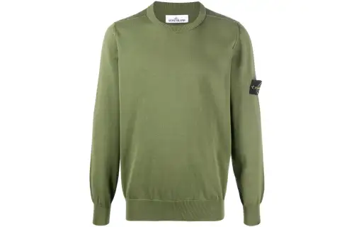 STONE ISLAND Sweatshirts Men's Army Green Crew Neck Moderate Regular