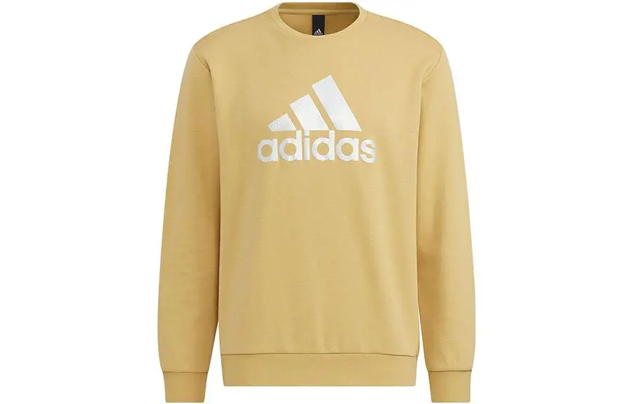 Adidas Sweatshirts Men's Khaki Crew Neck Moderate Regular