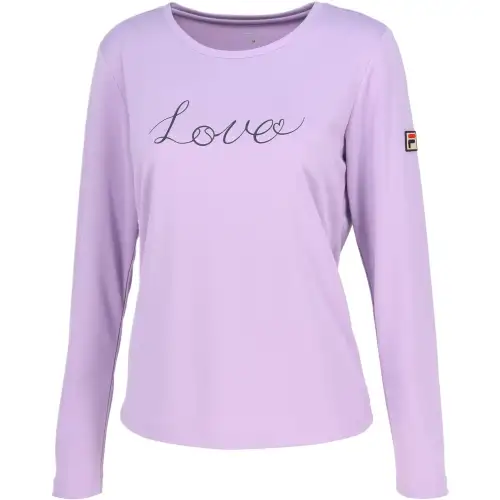 FILA T Shirts Unisex Lavender Crew Neck Moderate Straight Fit