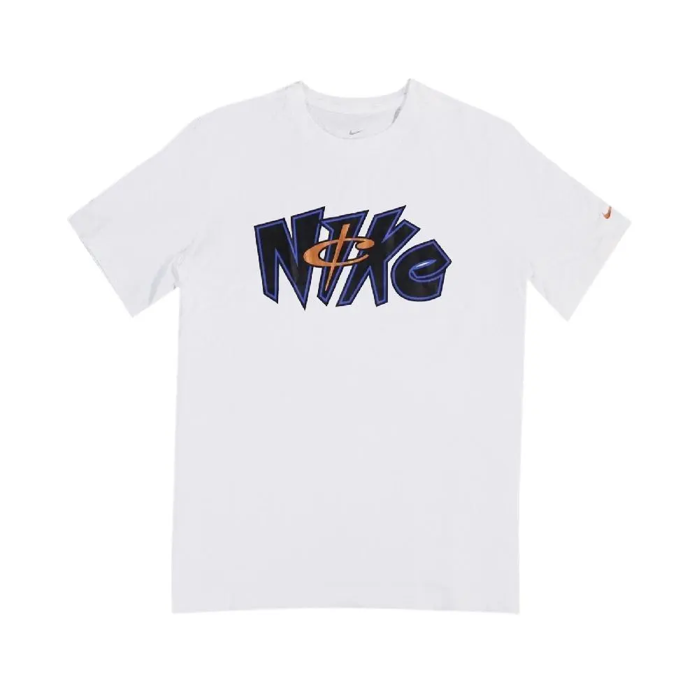 Nike T-Shirts Men's White Crew Neck Moderate Straight Fit