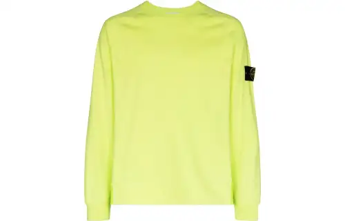 STONE ISLAND Sweatshirts Men's Yellow Crew Neck Moderate Regular