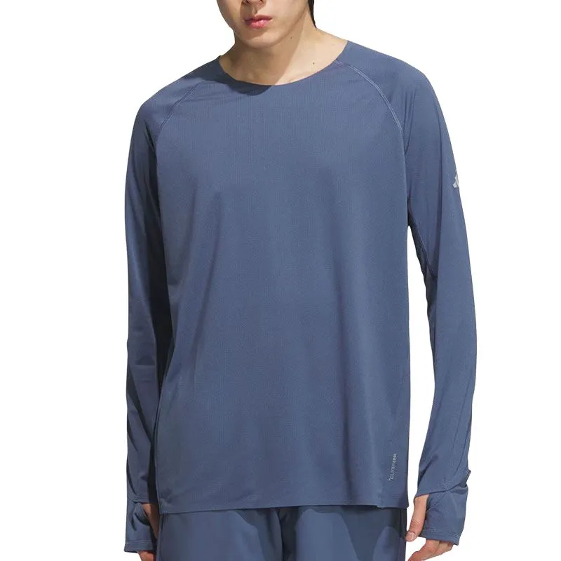 Adidas T-Shirts Unisex Blue Crew Neck Moderate