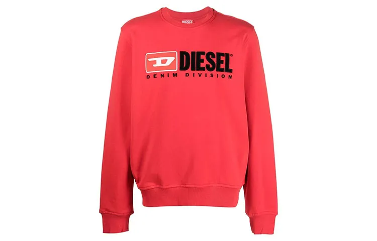 DIESEL Sweatshirts Men's Red Crew Neck Moderate Regular