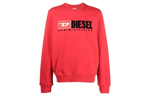 DIESEL Sweatshirts Men's Red Crew Neck Moderate Regular