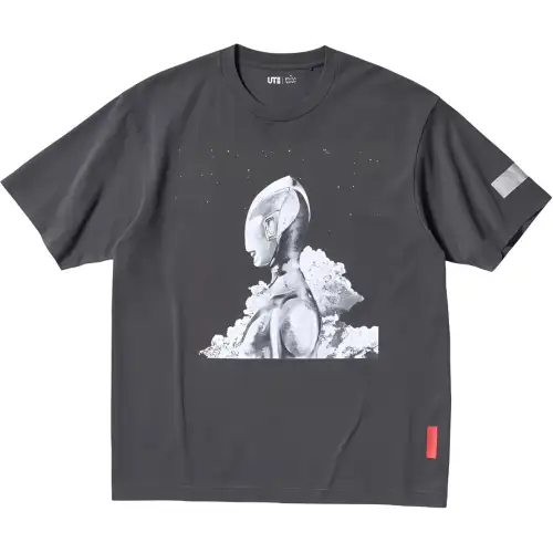 UNIQLO Mijin Genjin Collaboration T Shirts Unisex Dark Gray Crew Neck Moderate