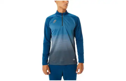 ASICS Sweatshirts Men's Blue Stand Collar Moderate Regular