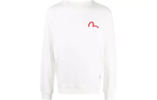 EVISU Sweatshirts Men's White Crew Neck Moderate Regular