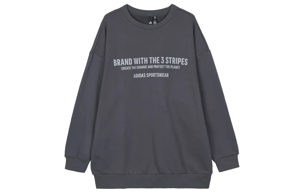 Adidas Sweatshirts Men's Gray Crew Neck Moderate Regular