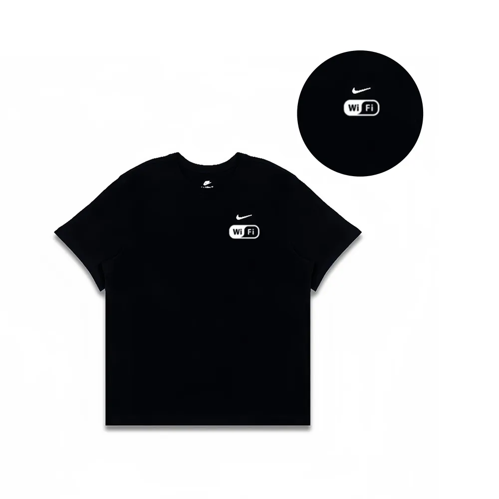 Nike T-Shirts Men's Black Crew Neck Moderate Straight Fit