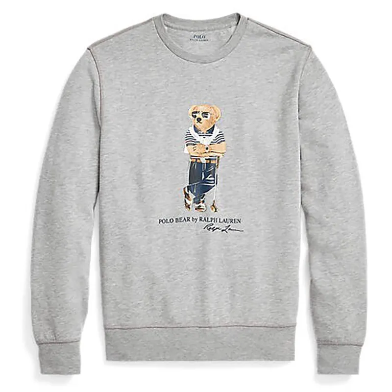 Polo Ralph Lauren Sweatshirts Men's Gray Crew Neck Moderate Straight Fit
