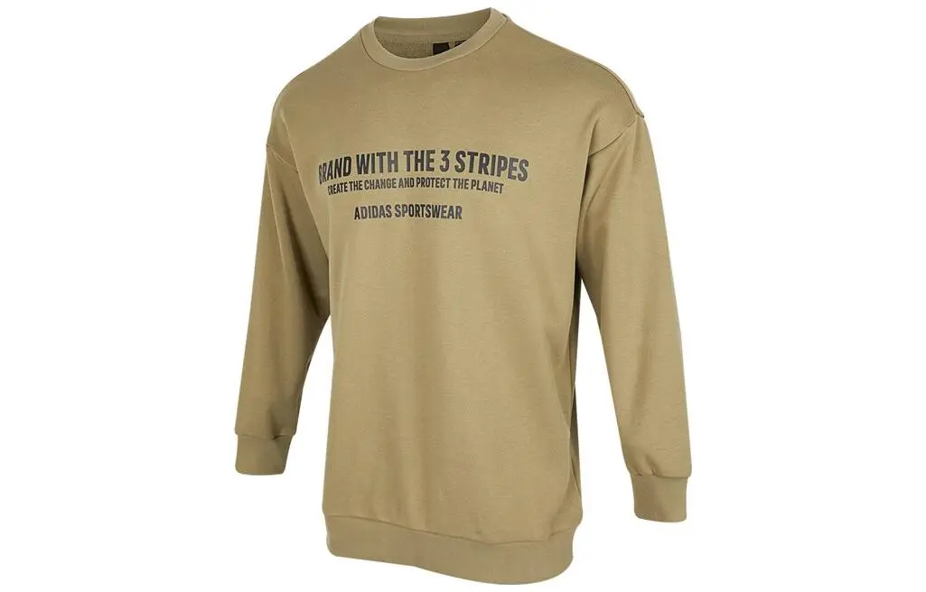Adidas Sweatshirts Men's Green Crew Neck Moderate Regular