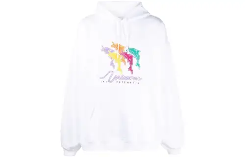 Vetements Sweatshirts Unisex White Hooded Moderate Regular