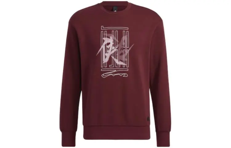 Adidas Wuji Series Sweatshirts Men's Red Crew Neck Moderate Other