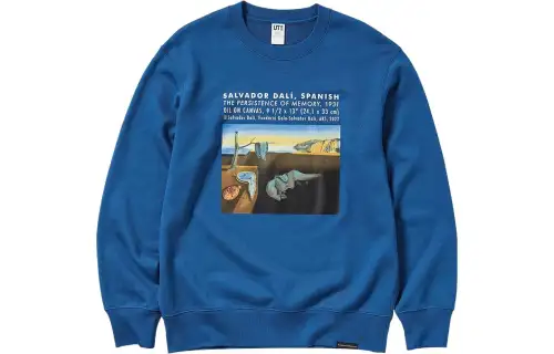 UNIQLO Sweatshirts Unisex Blue Crew Neck Moderate Regular
