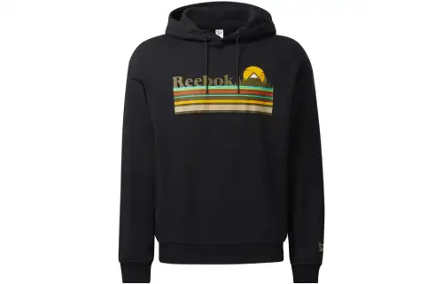 Reebok Sweatshirts Unisex Black Hooded Thickened Regular