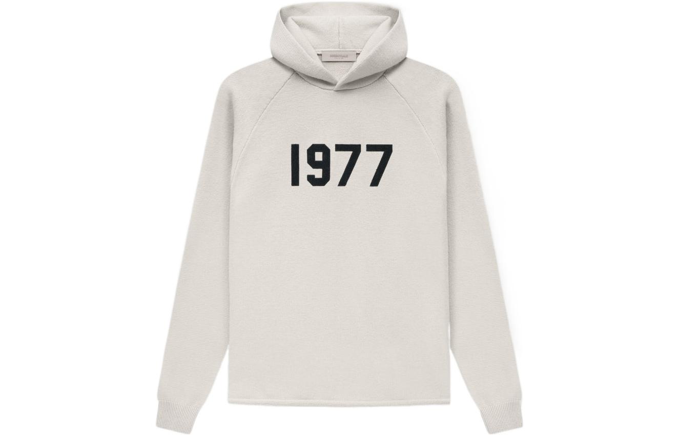 Fear of God Essentials SS22 Knit Hoodie Wheat 1977 Series Digital Printed Hooded Pullover Long Sleeve American Heavyweight Sweatshirt Men's Wheat Color