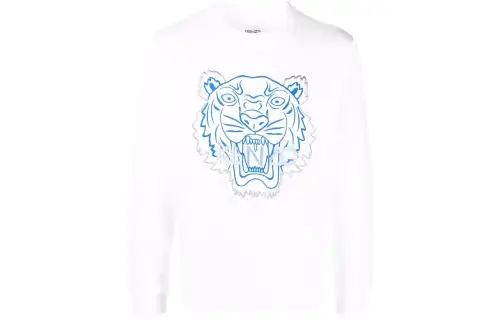 KENZO Sweatshirts Men's White Crew Neck Moderate Heavyweight