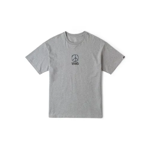 Vans T Shirts Unisex Gray Crew Neck Moderate Straight Fit
