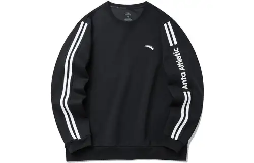 ANTA Sweatshirts Men's Black Crew Neck Moderate Regular
